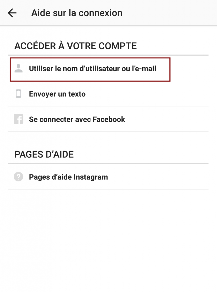 Acces compte instagram mot de passe perdu